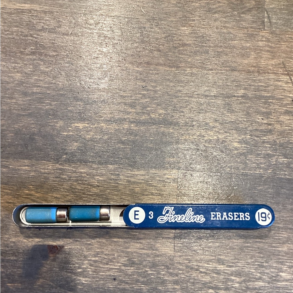 Fineline Erasers in Blue Vintage